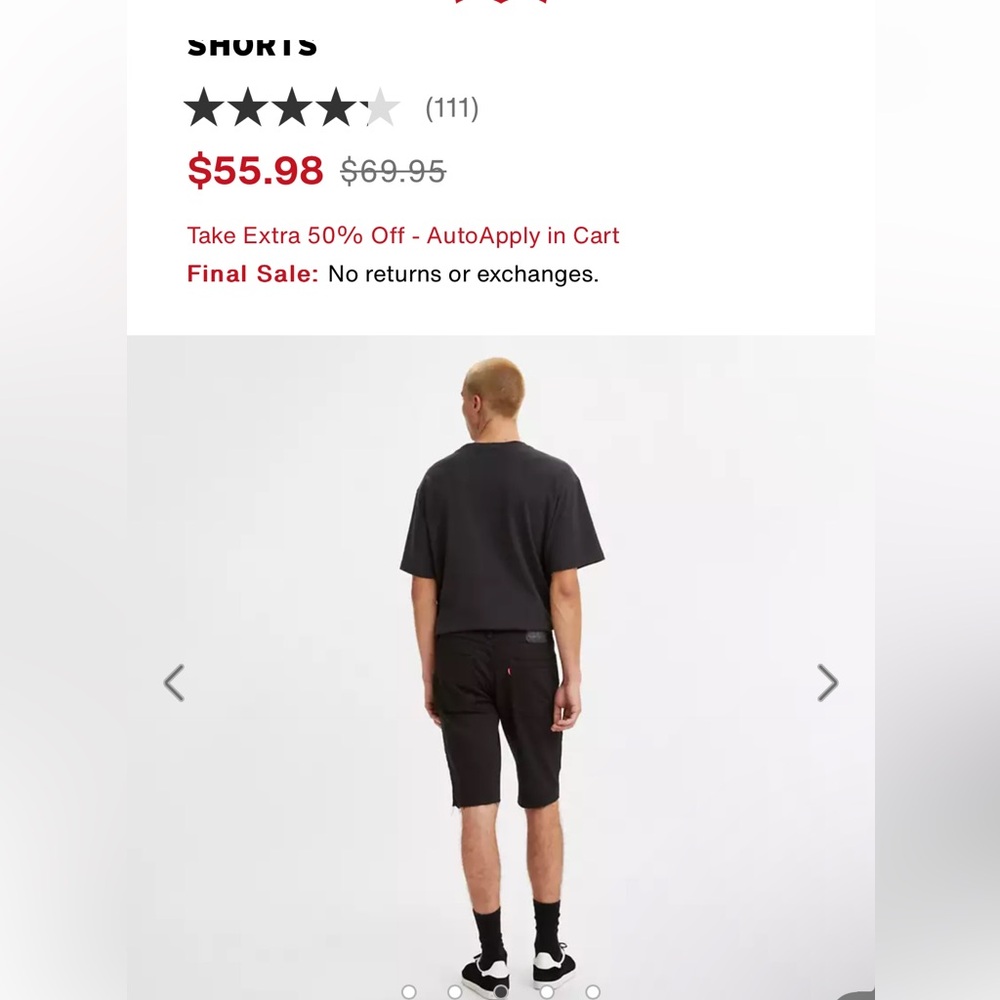 Levi’s 511 cut off shorts
